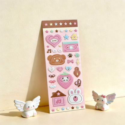 3D Puffy Foam Stickers | Korean Style Mini Frame