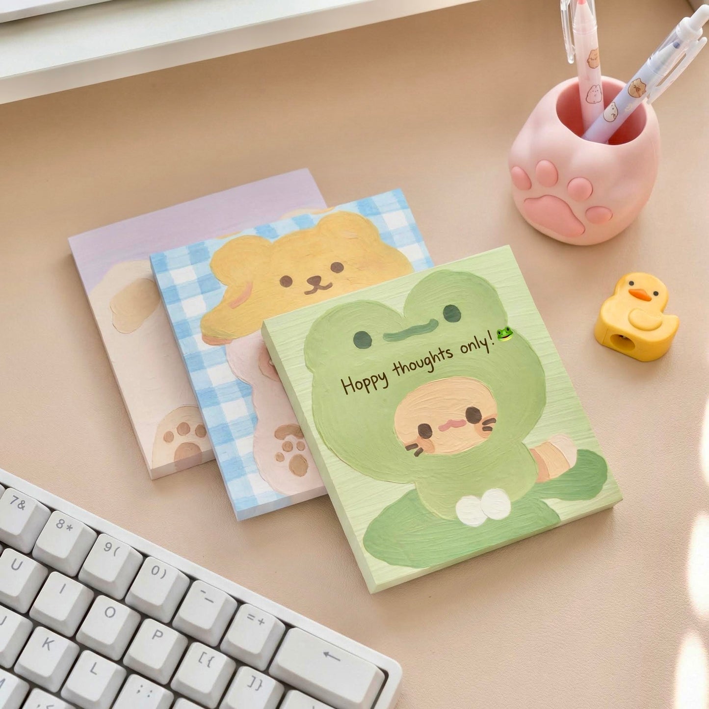Korean and Japanese Style Cute Animal Oil-Painting Sticky Note Pads