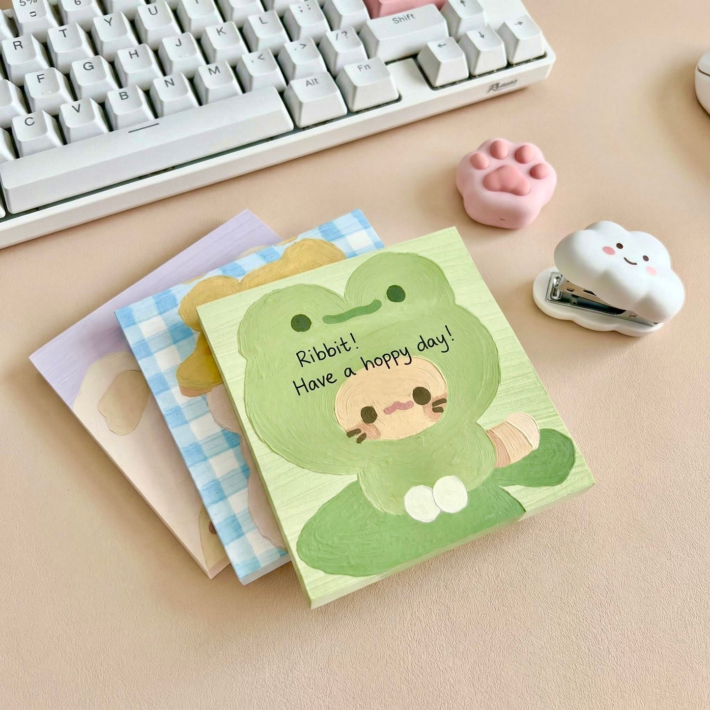 Korean and Japanese Style Cute Animal Oil-Painting Sticky Note Pads