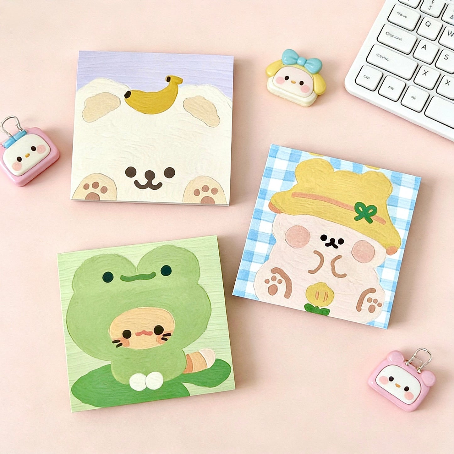 Korean and Japanese Style Cute Animal Oil-Painting Sticky Note Pads