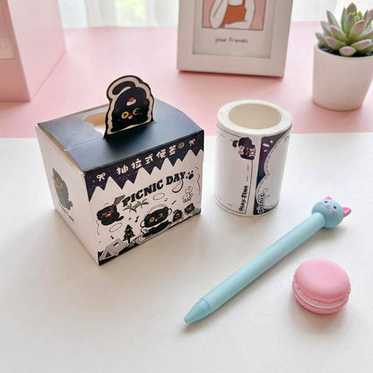 Little Black Cat Pull-Out Sticky Notes