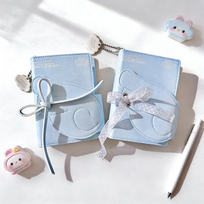 Pocket-Sized Refillable Journal | PU Leather Hardcover Angel Wings Tri-Fold
