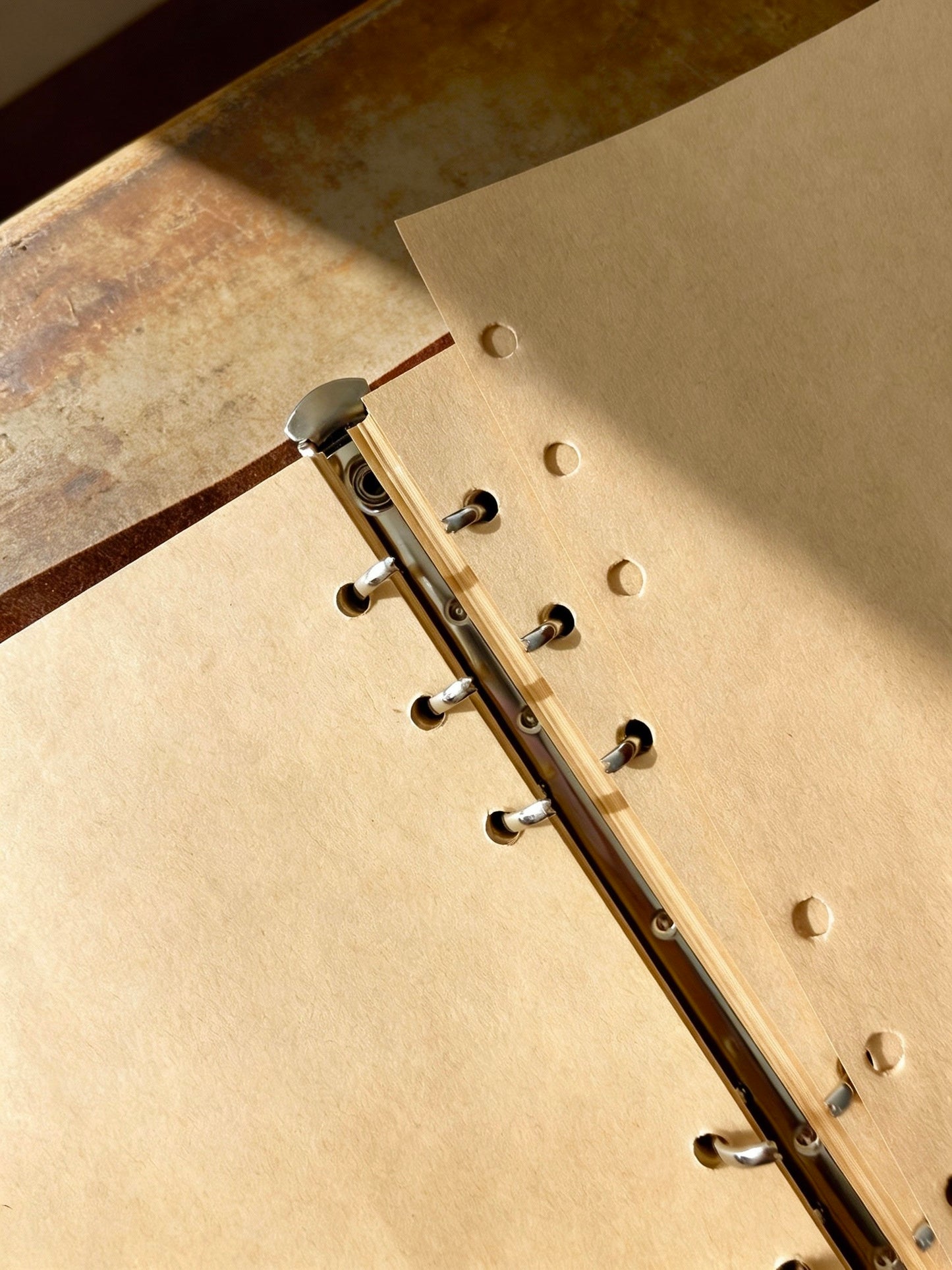 A6 | PU Leather |  Blush Maple Leaf Refillable Notebook