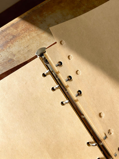 A6 | PU Leather |  Blush Maple Leaf Refillable Notebook
