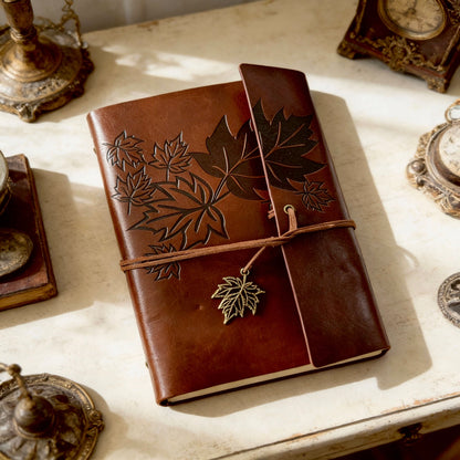 A5 | PU Leather | Vintage Maple Leaf Refillable Notebook