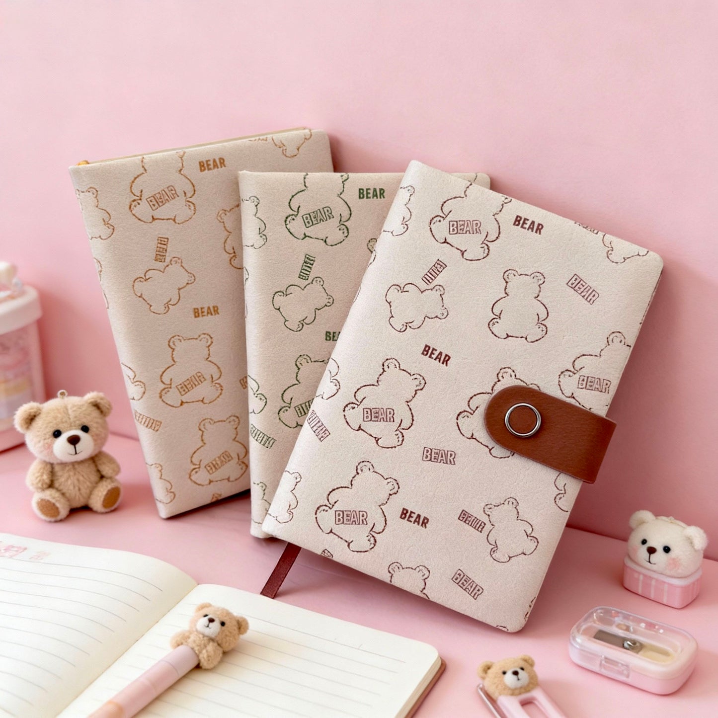 B6 | PU Leather Hardcover | Little Bear Series with Magnetic Closure