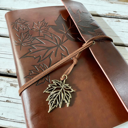 A5 | PU Leather | Vintage Maple Leaf Refillable Notebook