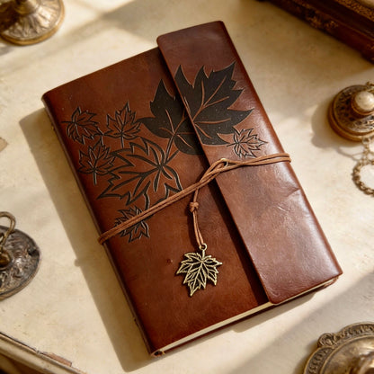 A5 | PU Leather | Vintage Maple Leaf Refillable Notebook