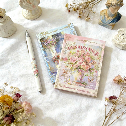 Pocket-Sized Hardcover Mini Notebook | Renaissance Rose Garden Series Mini Journal