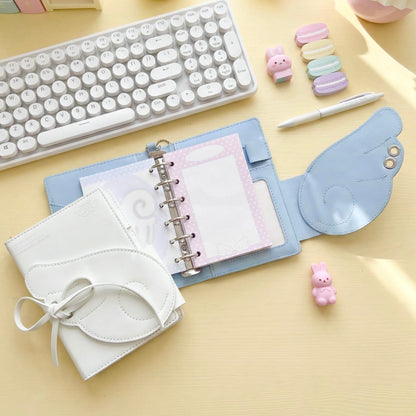Pocket-Sized Refillable Journal | PU Leather Hardcover Angel Wings Tri-Fold