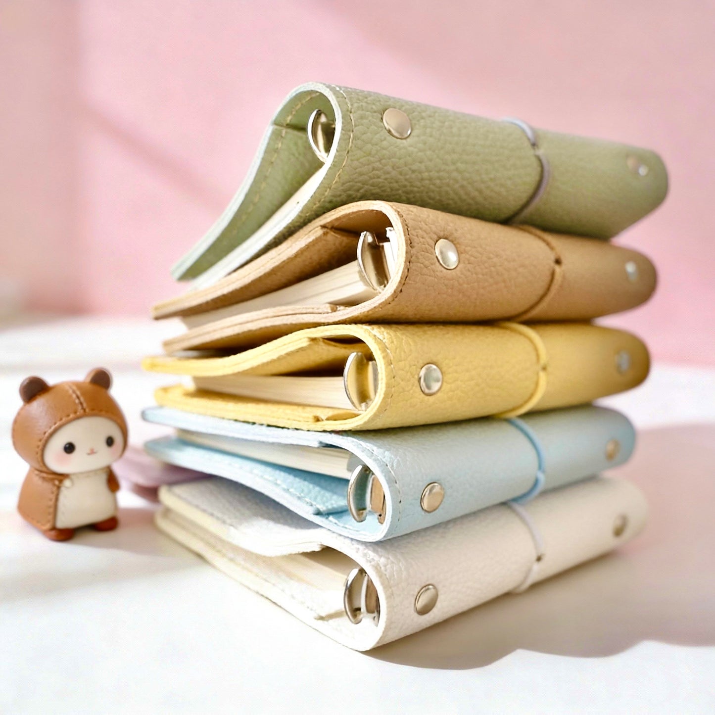 Pocket-Sized Refillable Journal | Litchi-Texture PU Leather | Sweet Daydream Series
