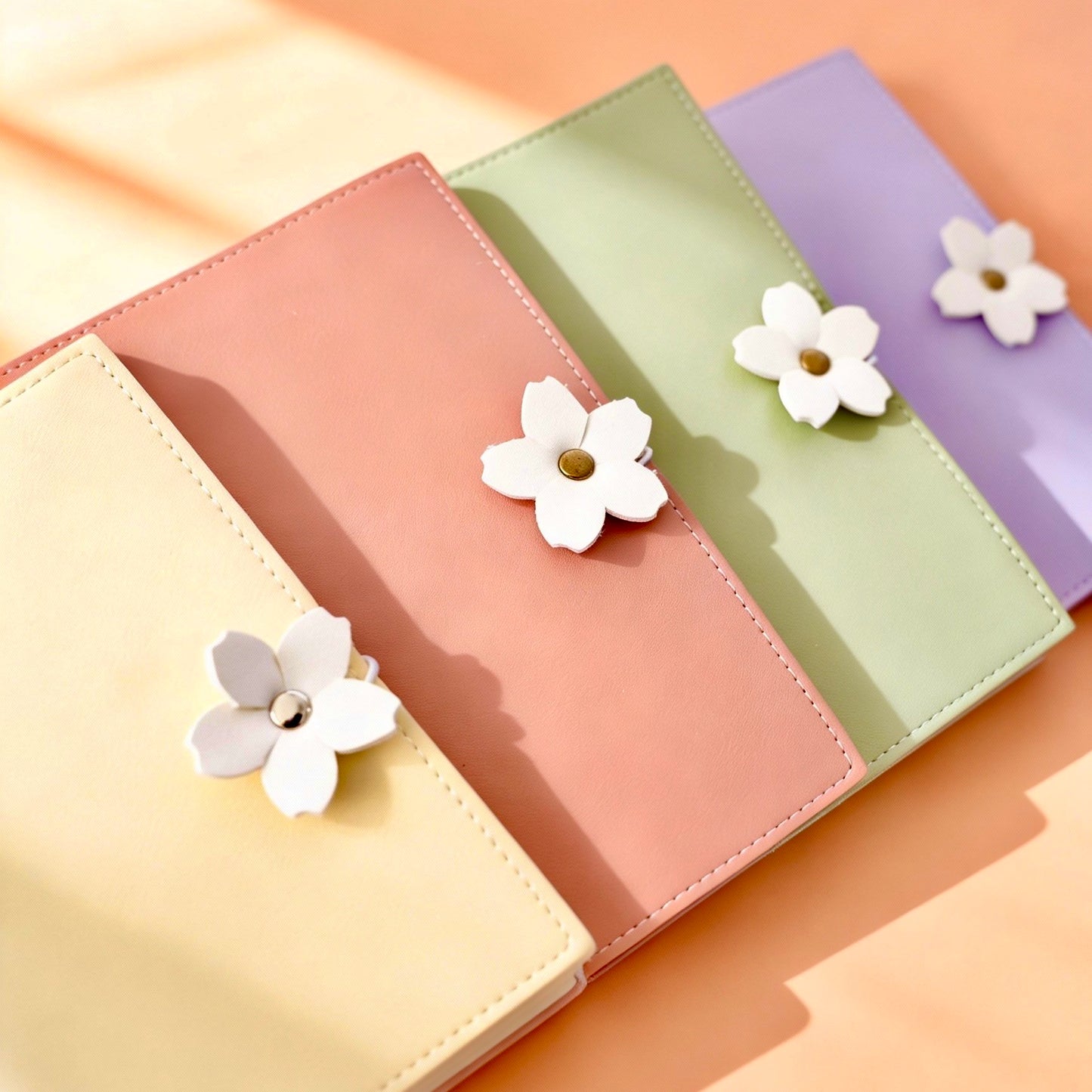Square Medium-Sized | Soft Faux Leather | The Solitary Flower Series Refillable Notebook