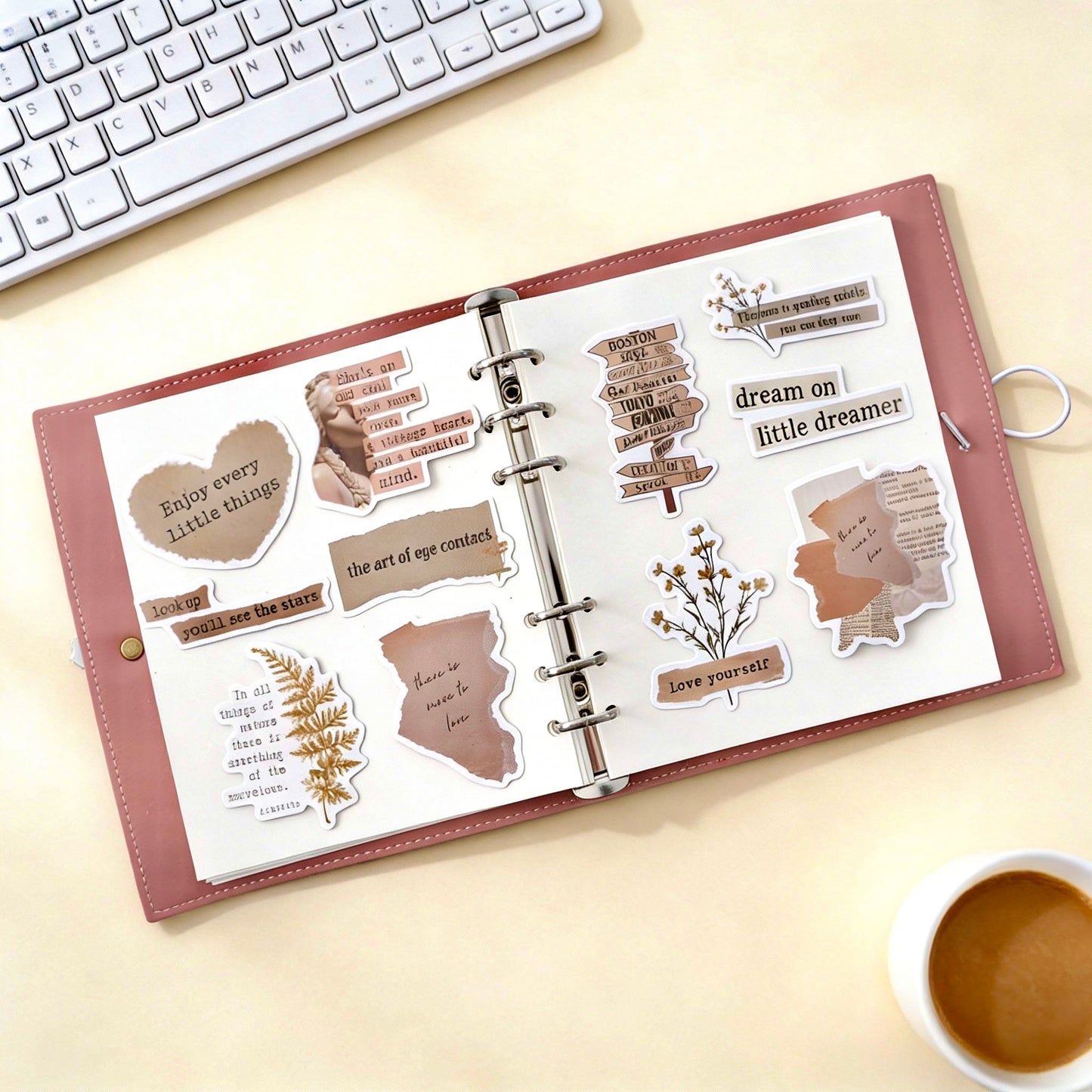 Square Medium-Sized | Soft Faux Leather | The Solitary Flower Series Refillable Notebook