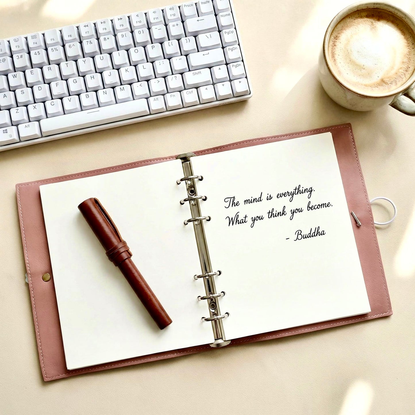 Square Medium-Sized | Soft Faux Leather | The Solitary Flower Series Refillable Notebook