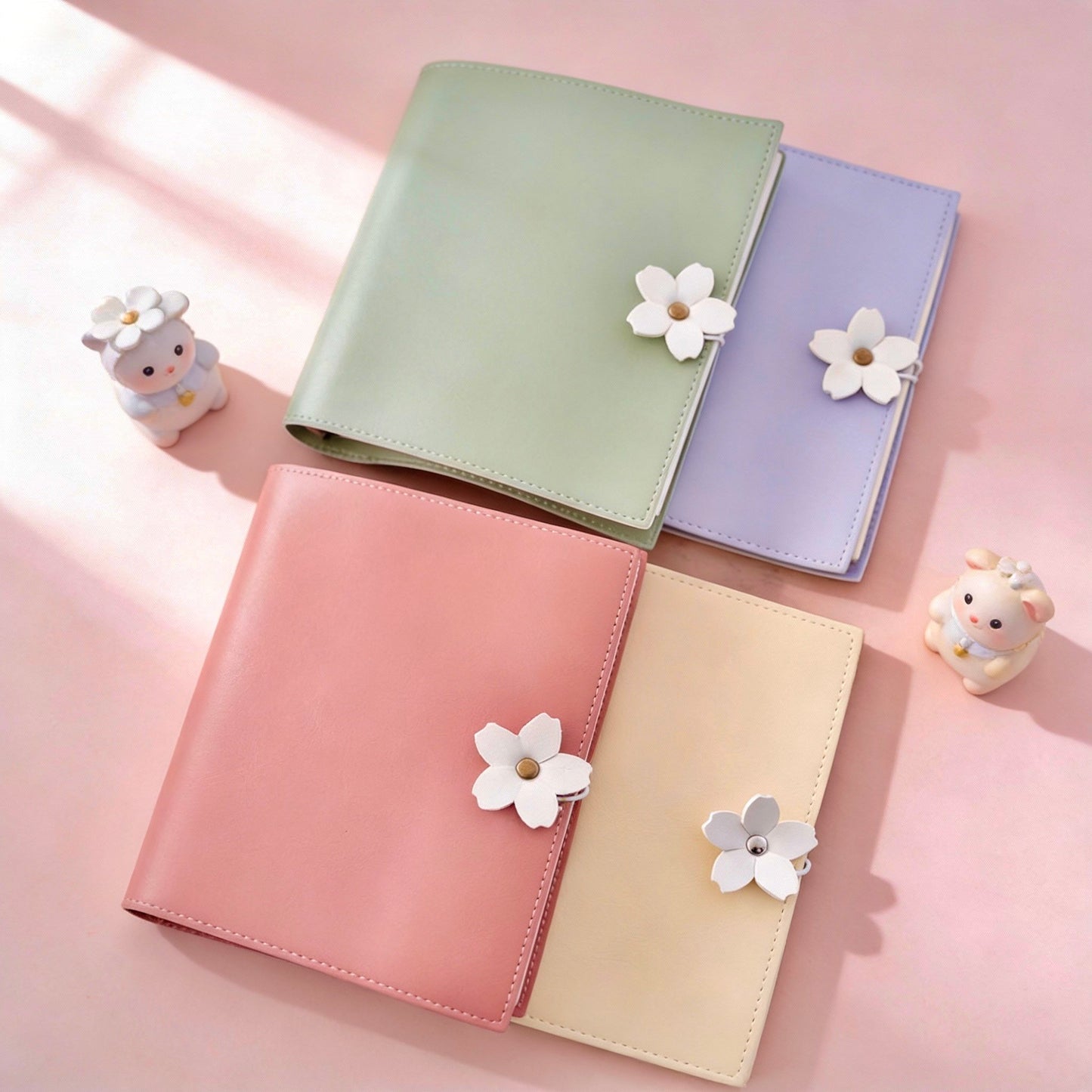 Square Medium-Sized | Soft Faux Leather | The Solitary Flower Series Refillable Notebook