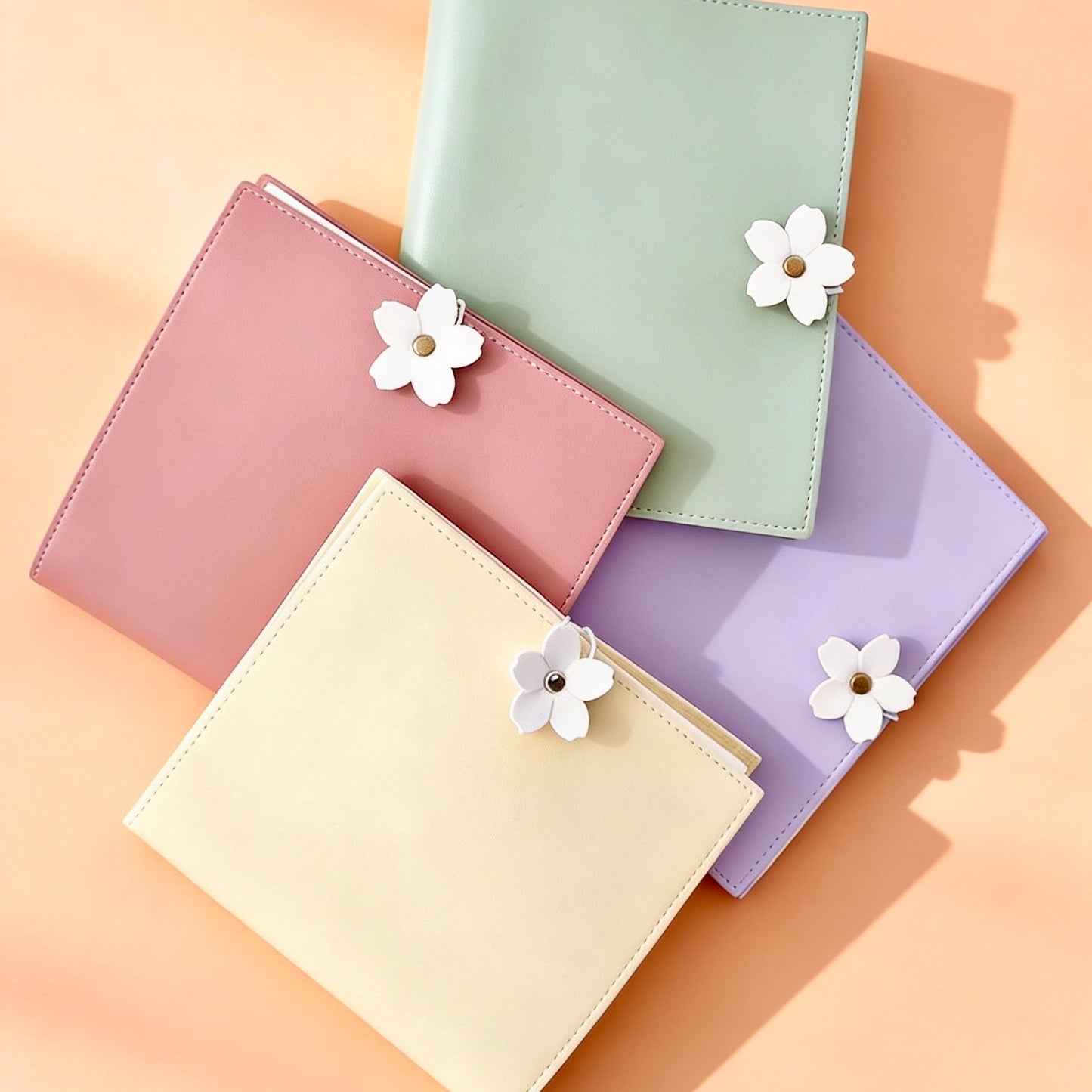 Square Medium-Sized | Soft Faux Leather | The Solitary Flower Series Refillable Notebook