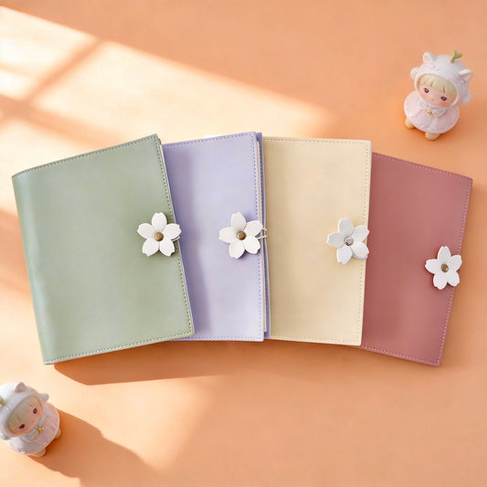Square Medium-Sized | Soft Faux Leather | The Solitary Flower Series Refillable Notebook