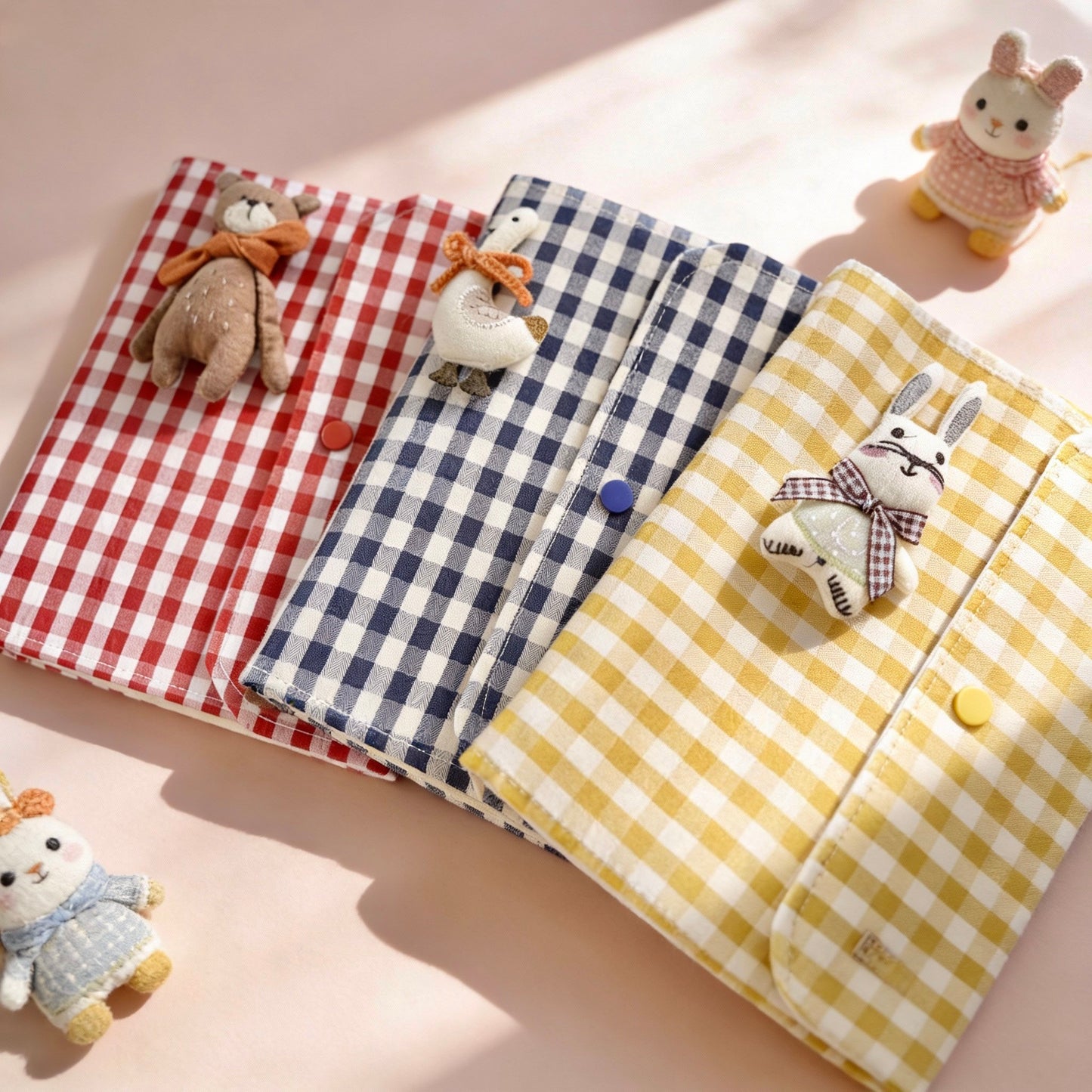 A5 Refillable Notebook | Fabric Cover | Korean-Style Cute Plush Journal Book