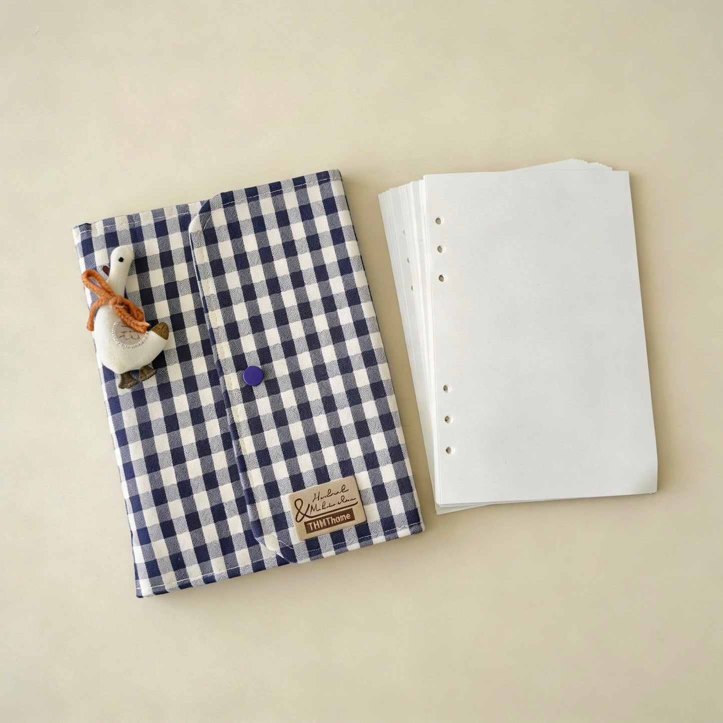 A5 Refillable Notebook | Fabric Cover | Korean-Style Cute Plush Journal Book
