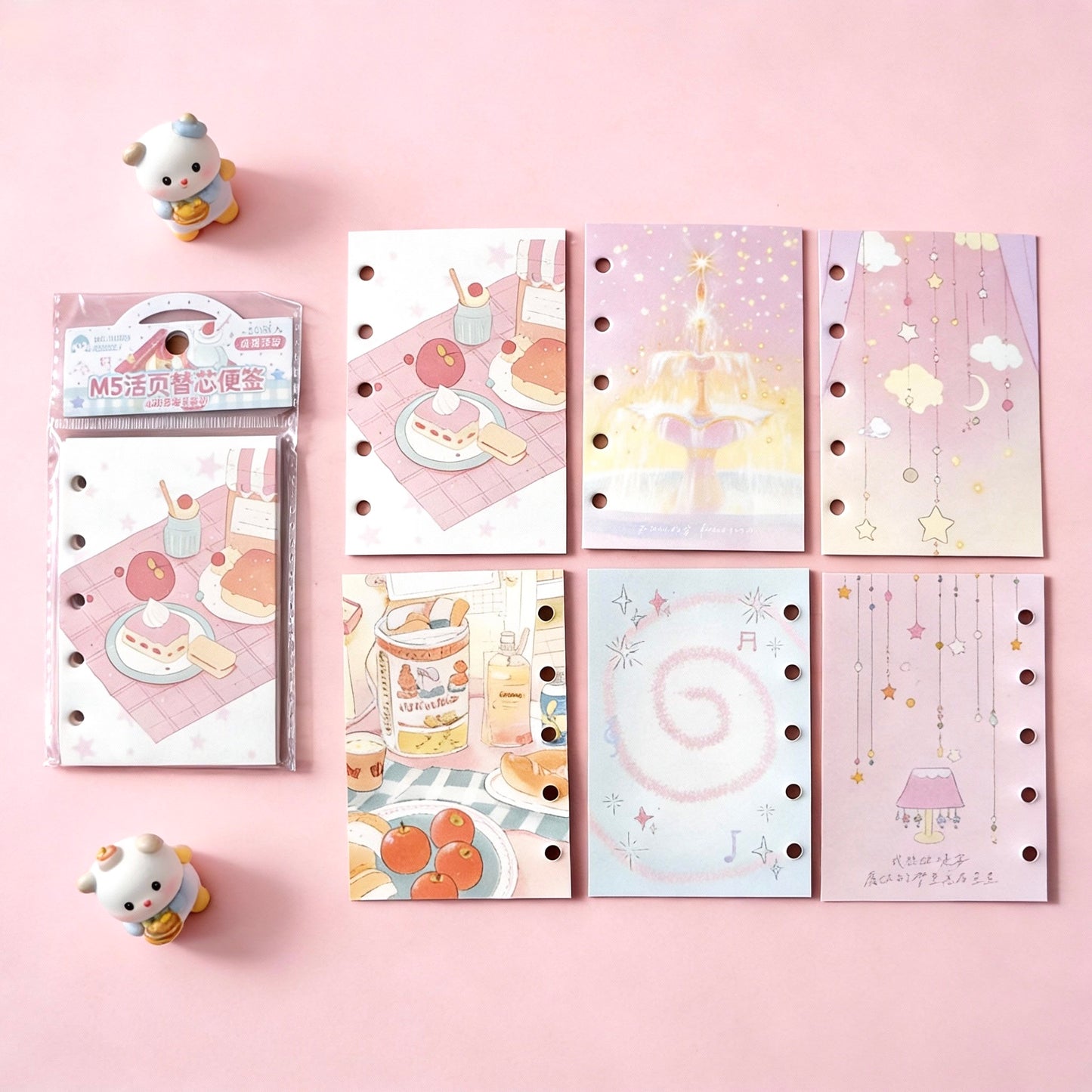 Pocket-Sized (M5) 5-Hole Refill Sheets | Gentle Summer Series