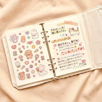 A5 Refillable Notebook | Fabric Cover | Korean-Style Chic Tweed Journal Book