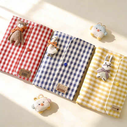 A5 Refillable Notebook | Fabric Cover | Korean-Style Cute Plush Journal Book