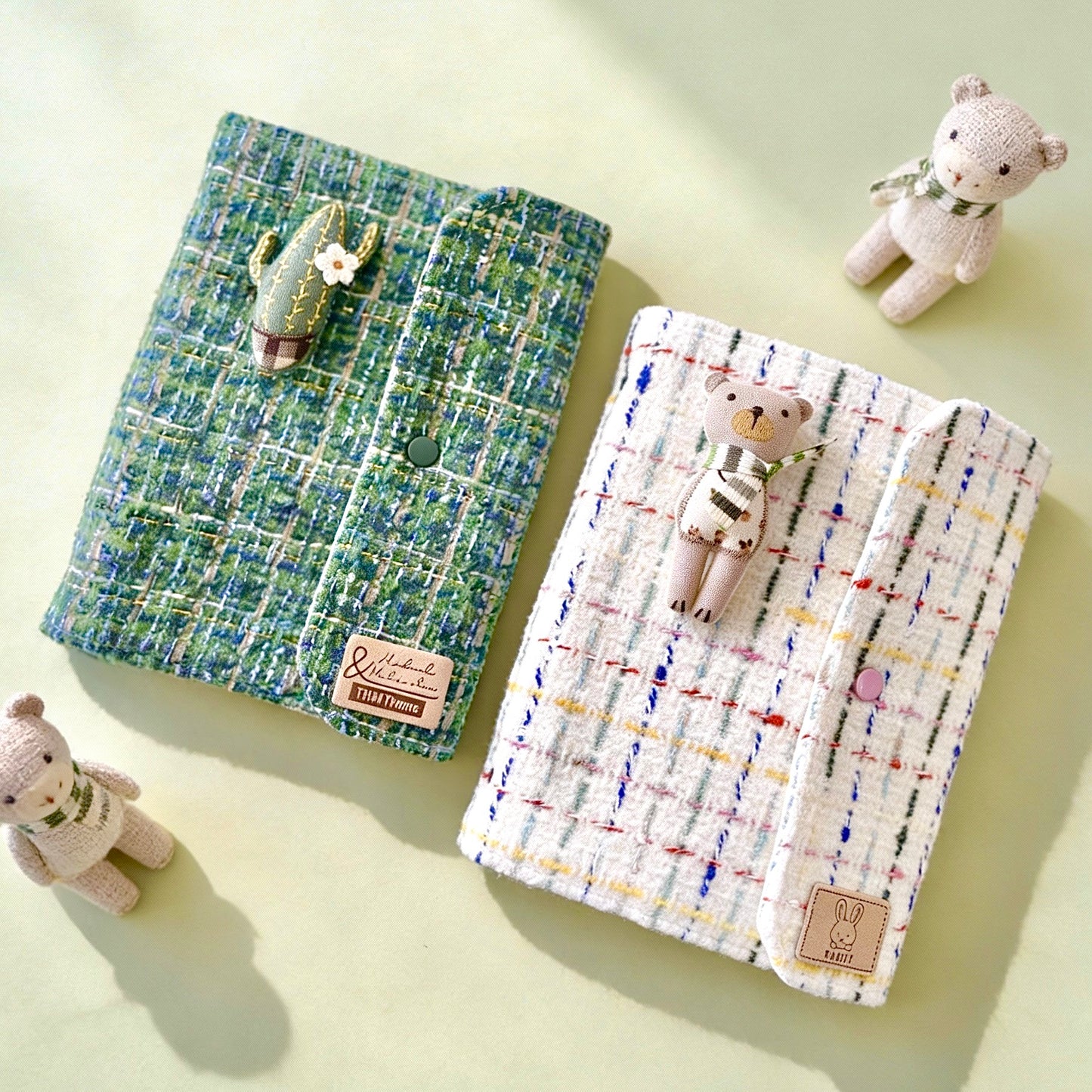 A5 Refillable Notebook | Fabric Cover | Korean-Style Chic Tweed Journal Book