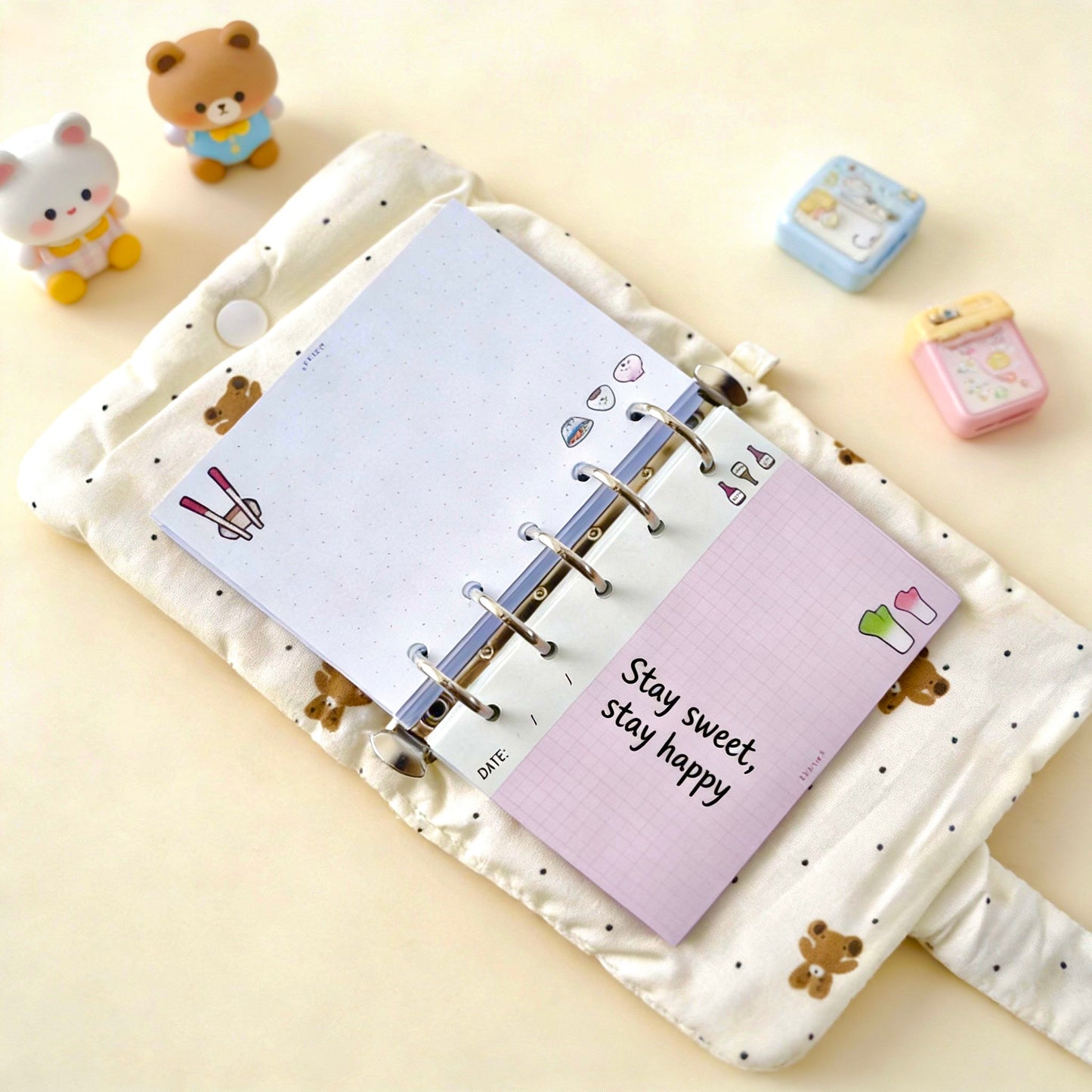 Pocket-Sized (M5) 5-Hole Refill Sheets | Yammy Oishii Days Series