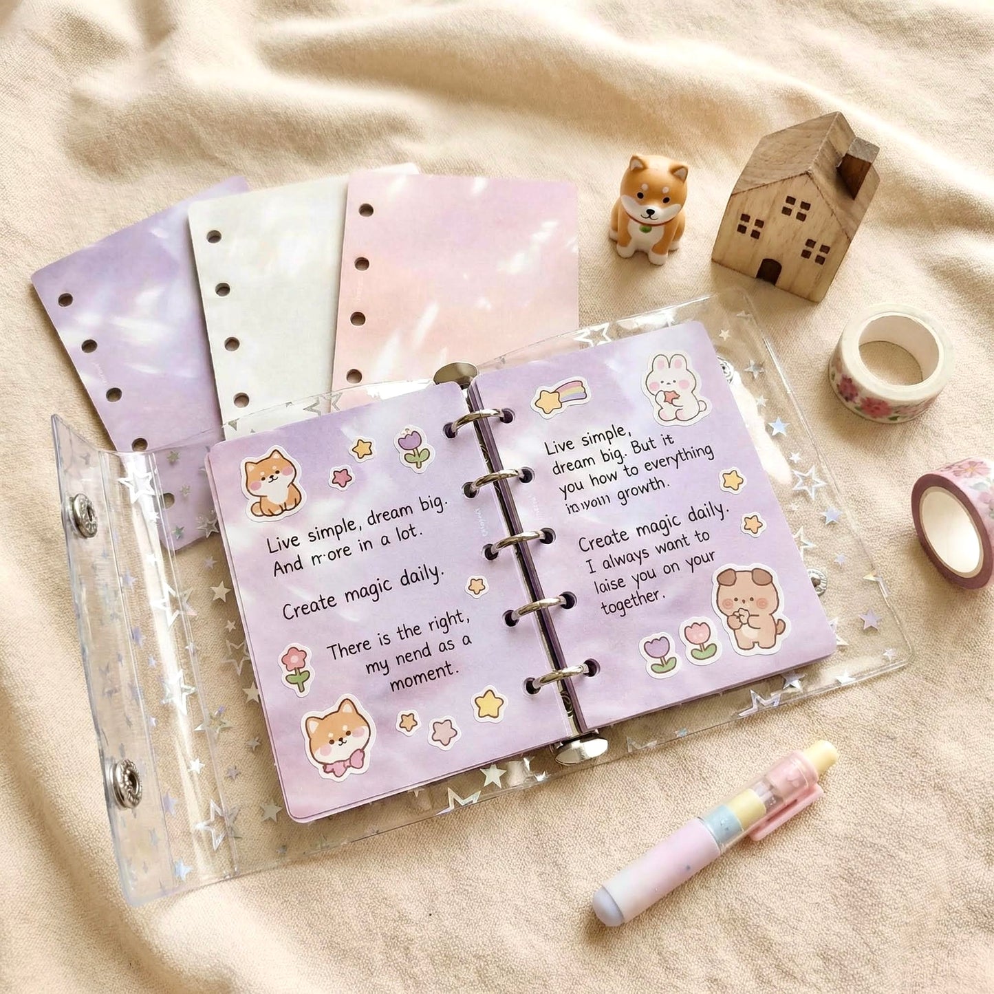 Pocket-Sized (M5) 5-Hole Refill Sheets | Luminous Light Series