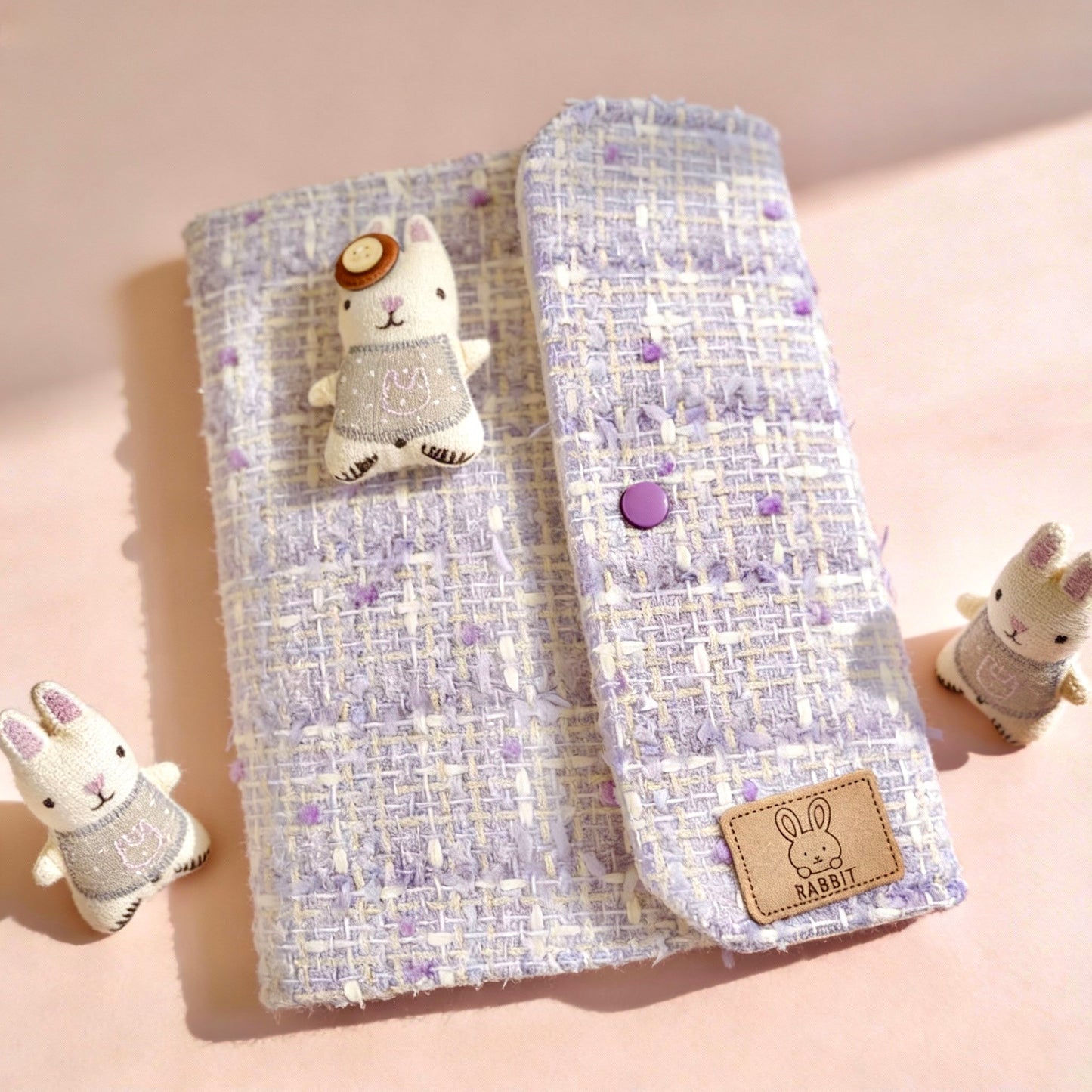 A5 Refillable Notebook | Fabric Cover | Korean-Style Chic Tweed Journal Book