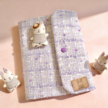 A5 Refillable Notebook | Fabric Cover | Korean-Style Chic Tweed Journal Book