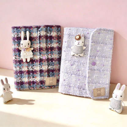 A5 Refillable Notebook | Fabric Cover | Korean-Style Chic Tweed Journal Book