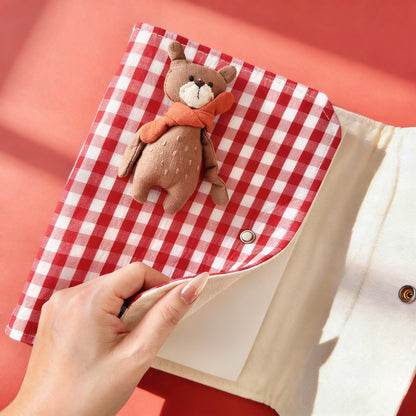 A5 Refillable Notebook | Fabric Cover | Korean-Style Cute Plush Journal Book