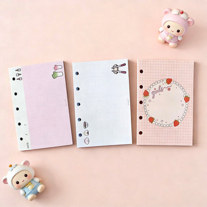 Pocket-Sized (M5) 5-Hole Refill Sheets | Yammy Oishii Days Series