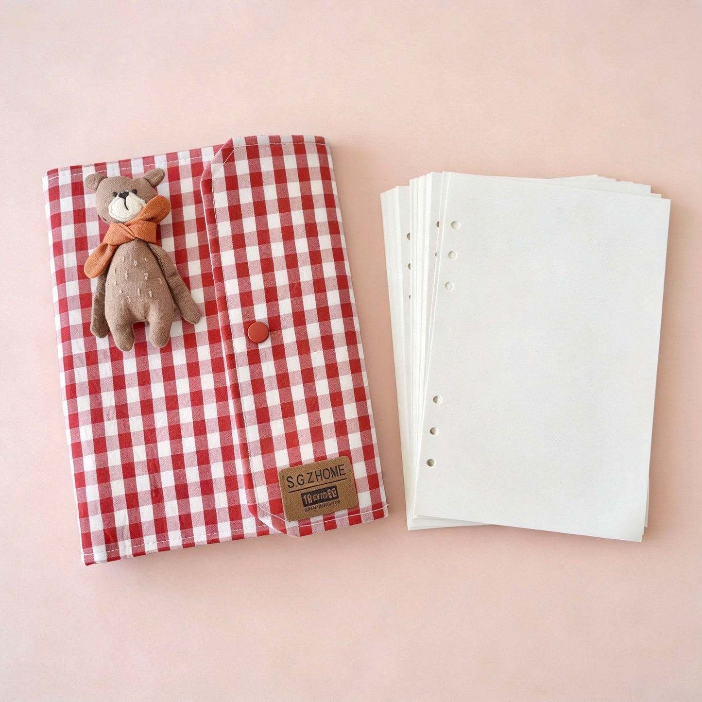 A5 Refillable Notebook | Fabric Cover | Korean-Style Cute Plush Journal Book