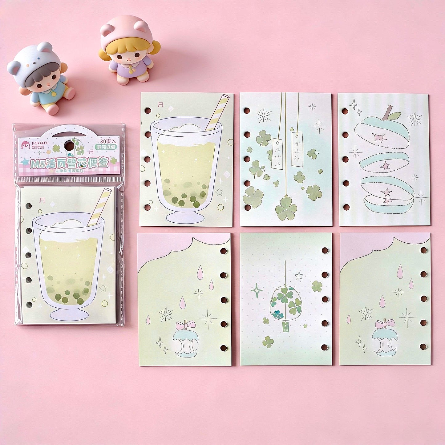 Pocket-Sized (M5) 5-Hole Refill Sheets | Gentle Summer Series