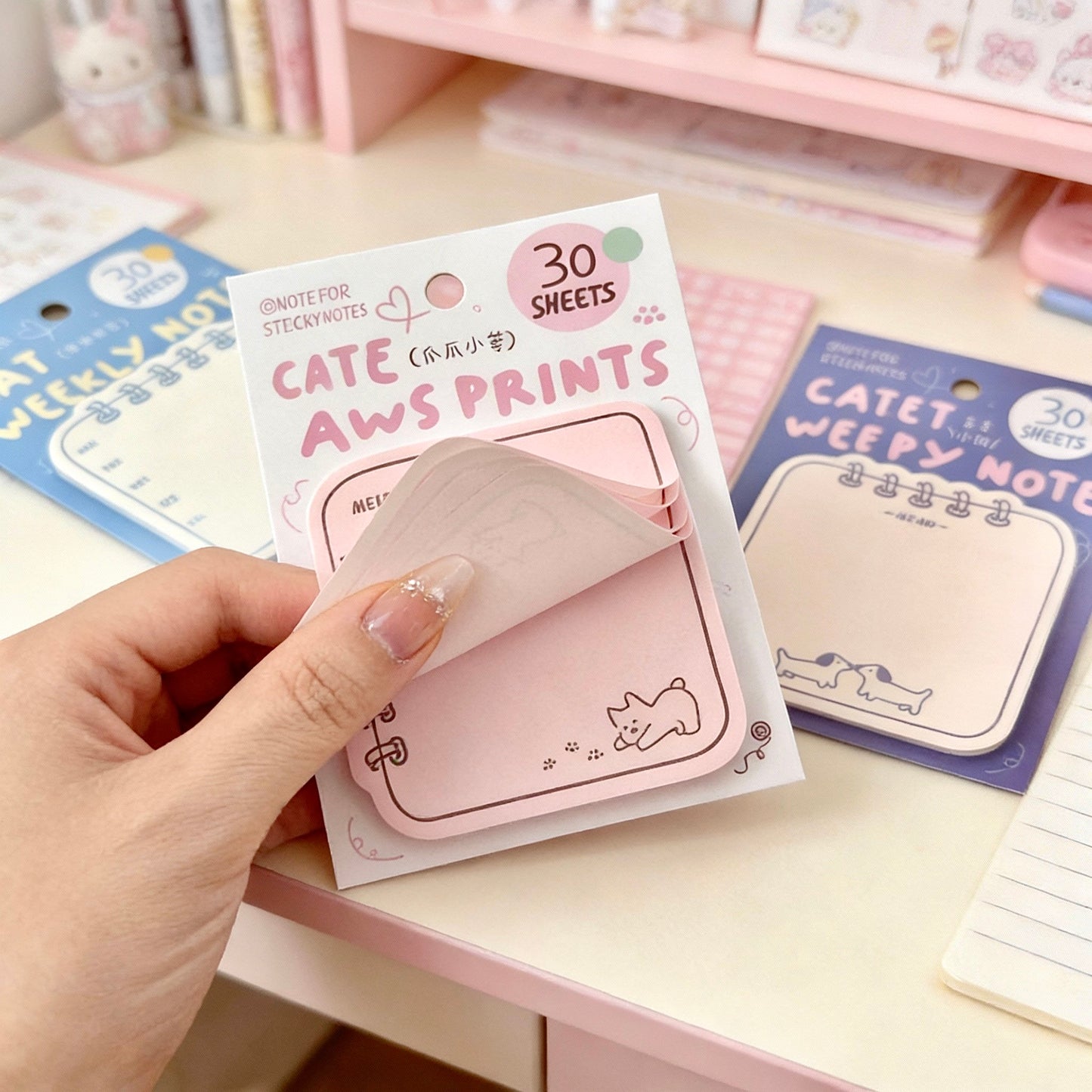 Spiral Pet Doodle Sticky Notes