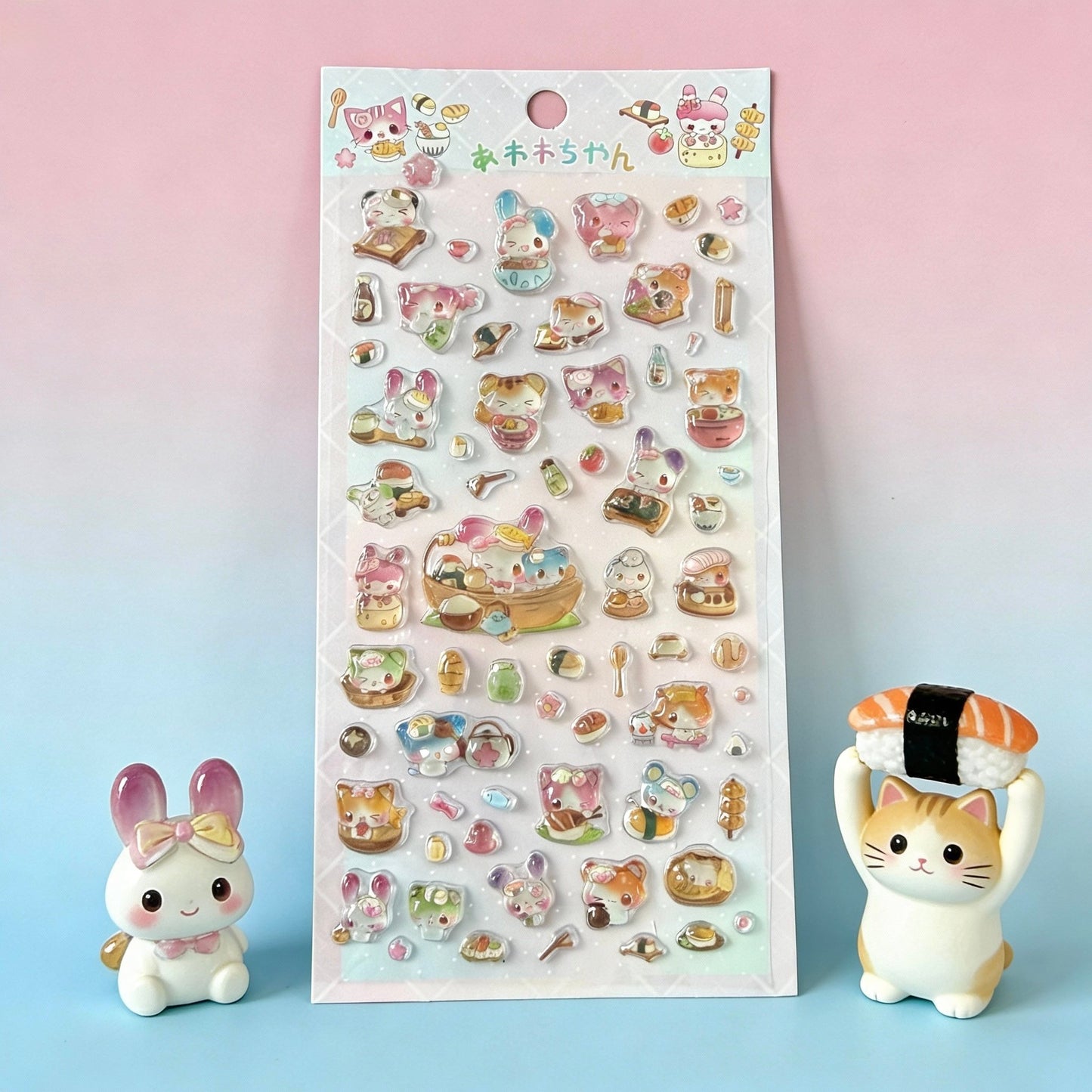 3D Puffy Stickers | Japanese-Style Crystal Glow Animal Moments