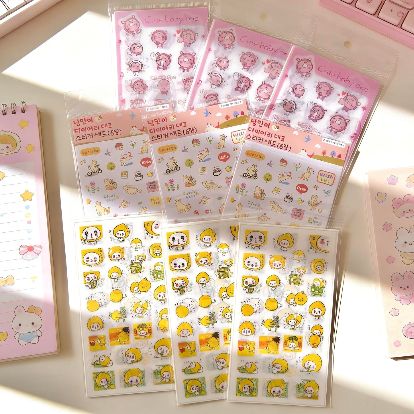 Sticker Set (6 Sheets) - Korean-style Adorable Minis