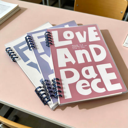 A5 | Matte PP Cover | Love and Peace Series Creative Binder Notebook