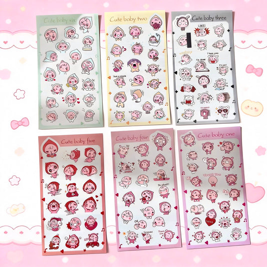 Sticker Set (6 Sheets) - Korean-style Adorable Minis