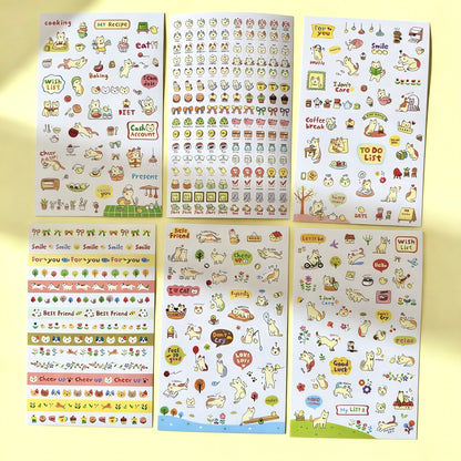 Sticker Set (6 Sheets) - Korean-style Adorable Minis