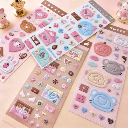 3D Puffy Foam Stickers | Korean Style Mini Frame