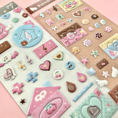 3D Puffy Foam Stickers | Korean Style Mini Frame
