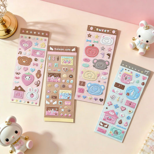 3D Puffy Foam Stickers | Korean Style Mini Frame