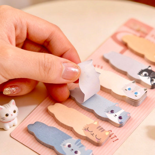 Kawaii Kitty Index Tabs and Sticky Notes Set