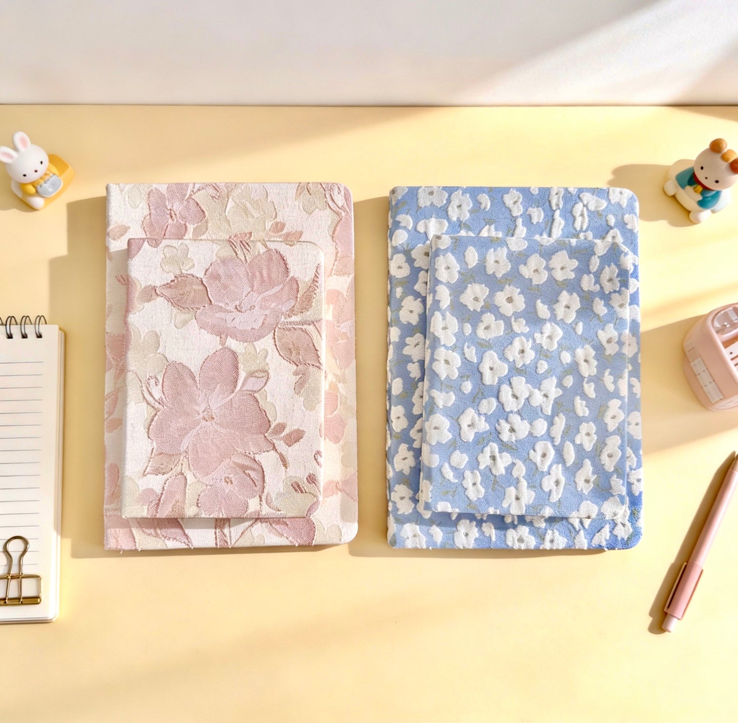 A5/A6 | Fabric Hardcover | Plain Notebook - Japanese-style Floral, Flower Blossom