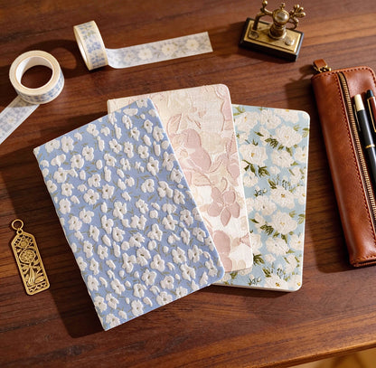 A5/A6 | Fabric Hardcover | Plain Notebook - Japanese-style Floral, Flower Blossom