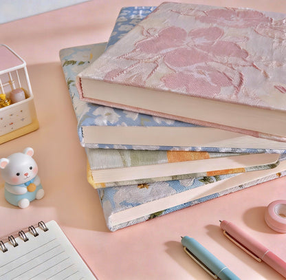 A5/A6 | Fabric Hardcover | Plain Notebook - Japanese-style Floral, Flower Blossom