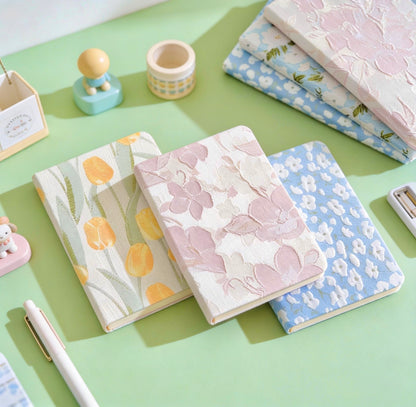 A5/A6 | Fabric Hardcover | Plain Notebook - Japanese-style Floral, Flower Blossom